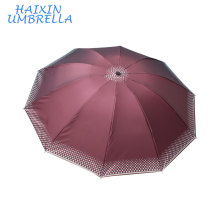 Nigéria Barato Manual Senhoras Abertas Senhores India Mercado 3 Folding Umbrella 10 Ribs Promocionais UV Guarda-chuvas de Proteção Para Venda